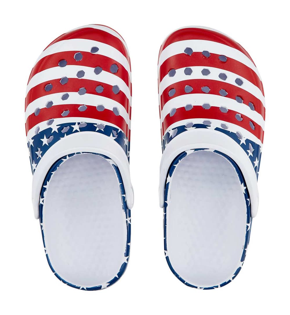 Patriotic Flag Printed Comfortable Clogs