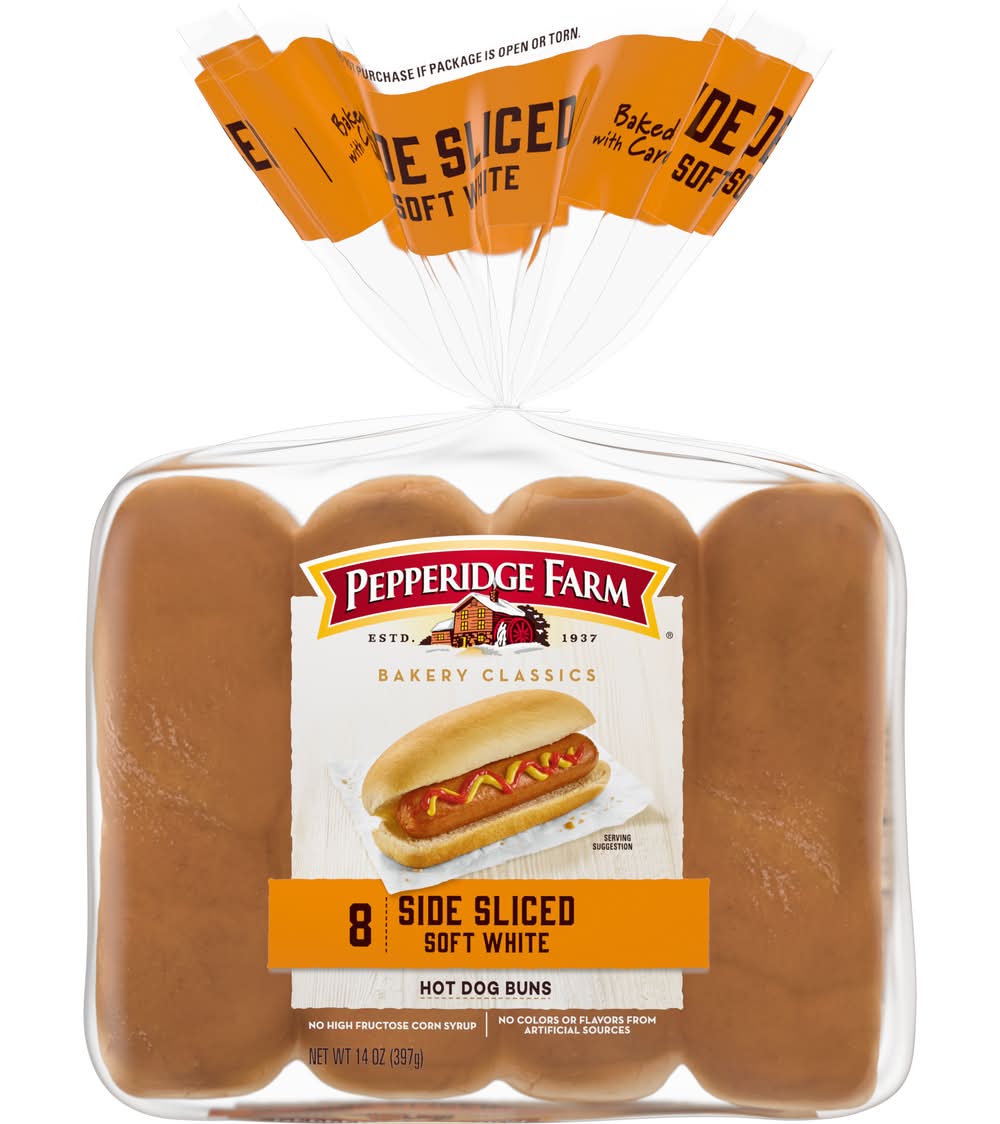 Pepperidge Farm Bakery Classics Side Sliced Soft White Hot Dog Buns (14 oz)