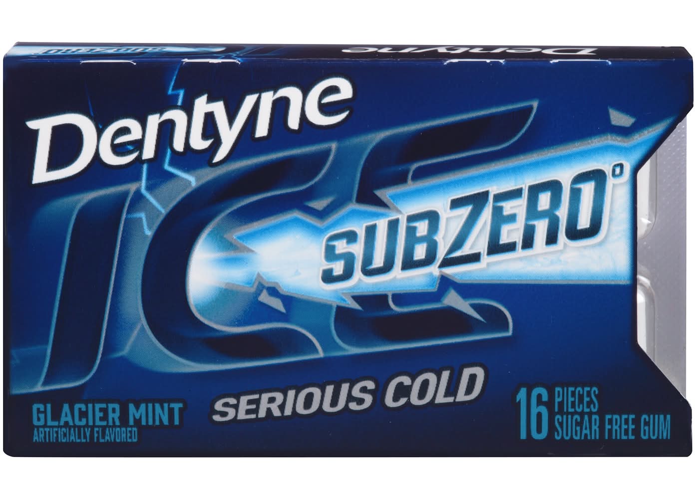 Dentyne Ice Sub Zero Sugar Free Gum, Glacier Mint, 16 Ct