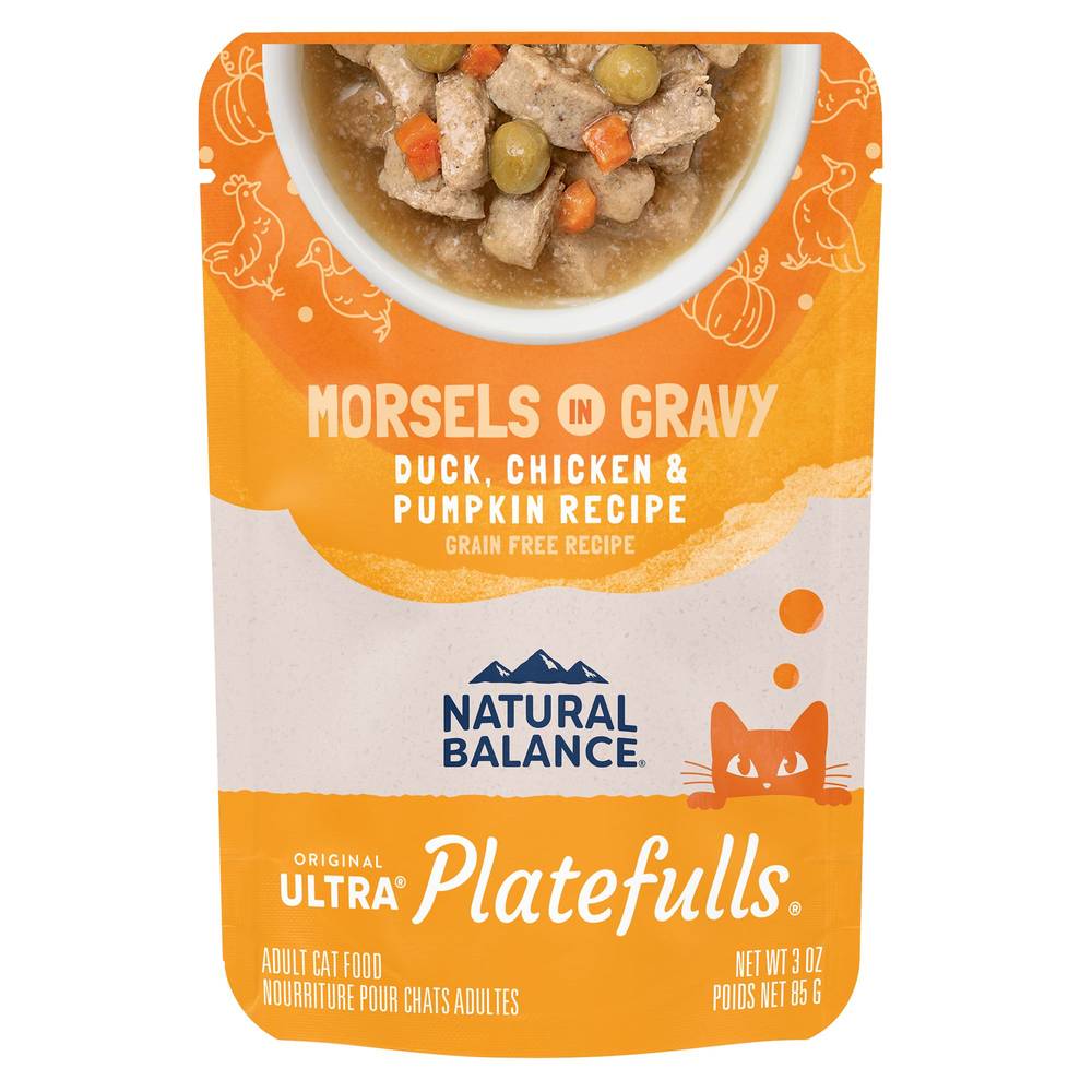 Natural Balance Platefulls Indoor Adult Cat Food - Grain Free, Duck, Chicken & Pumpkin (Flavor: Duck, Chicken & Pumpkin, Color: Assorted, Size: 3 Oz)