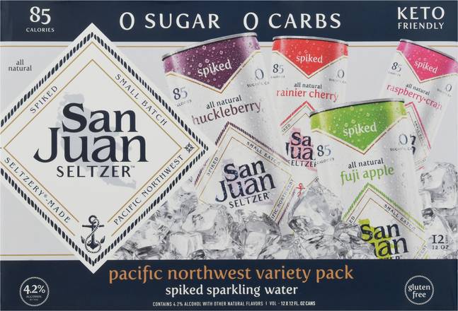 San Juan Seltzer Pacific Northwest Variety pack Spiked Sparkling Water (12 ct, 12 fl oz)
