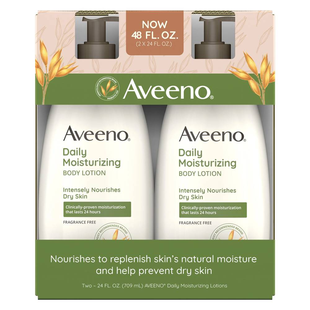 Aveeno Daily Moisture Lotion, 24 fl oz, 2-pack