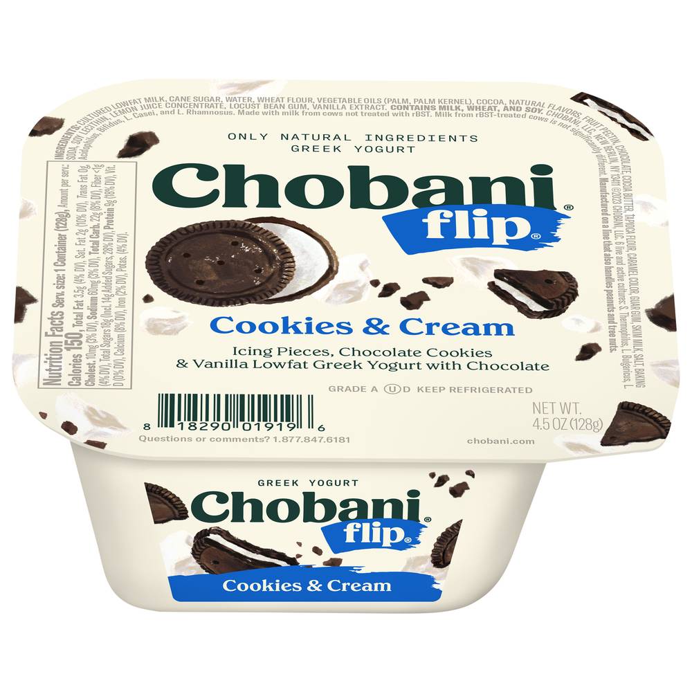 Chobani Flip Greek Cookies & Cream Yogurt (4.5 oz)