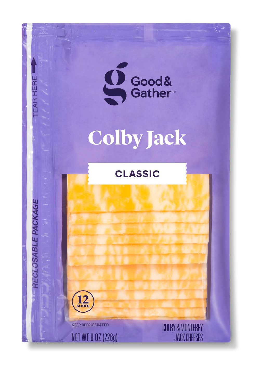 Good & Gather Classic Colby & Monterey Jack Sliced Cheeses (8 oz, 12 ct)