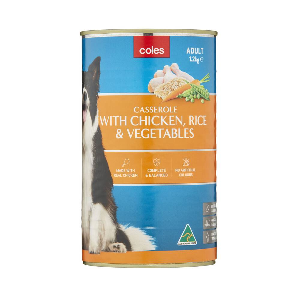Coles Dog Food Casserole Chicken Rice & Vegetables 1.2kg