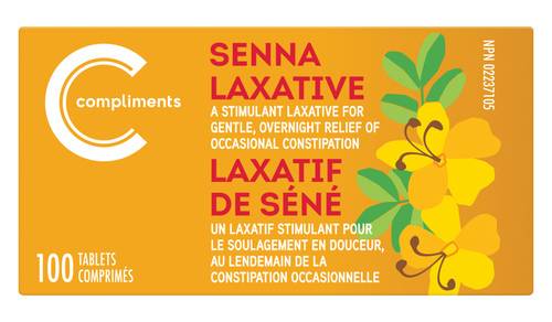Compliments Laxatif De Sene 100 Un / Compliments Senna Laxative 100 Tablets
