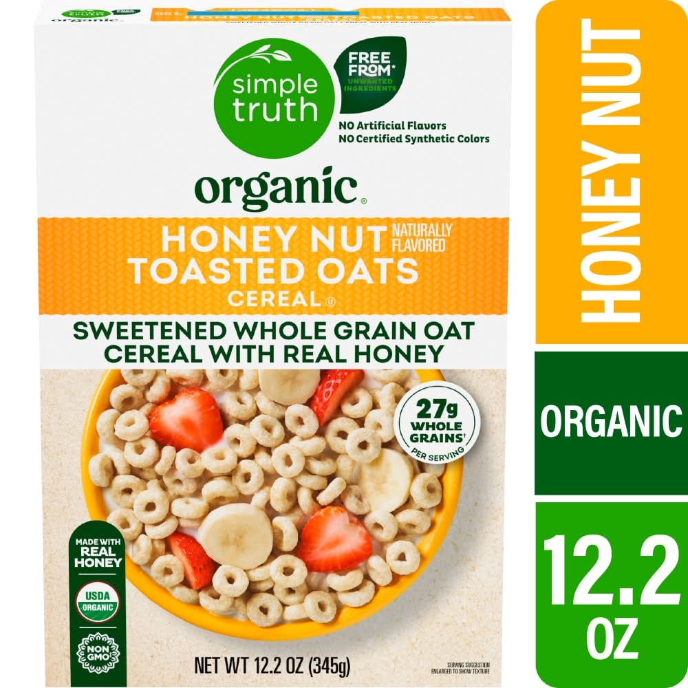 Simple Truth Organic Toasted Oats Cereal, Honey Nut (12.2 oz)