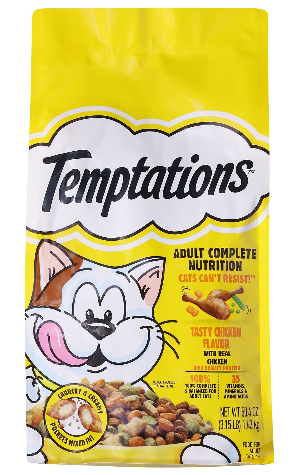 Temptations Tasty Dry Cat Food, Chicken, Adult 1+ (50.4 oz)