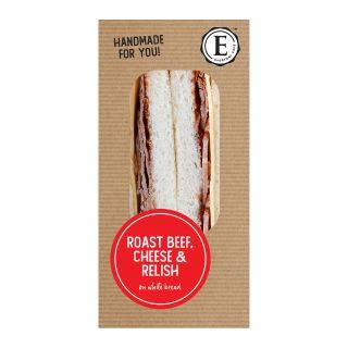 Everyday Café Roast Beef, Cheese & Relish Sandwich on White Bread 175g