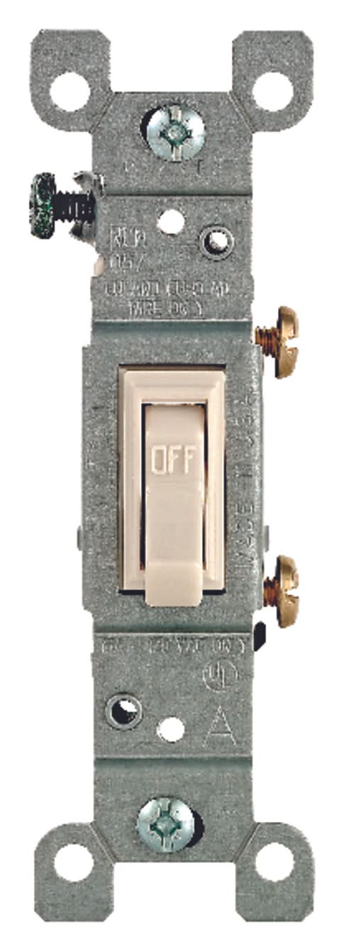 Leviton 15 Amps Single Pole Toggle Ac Quiet Switch Light Almond 10 Pk