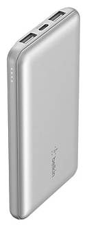 Belkin USB-A/USB-C Power Bank, 10000 mAh, Sliver (BPB011BTSL)