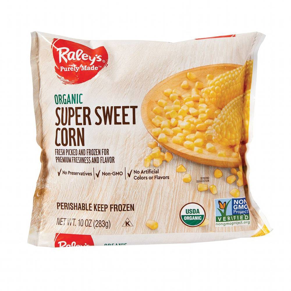 Raley'S Organic Super Sweet Corn, Frozen 10 Oz