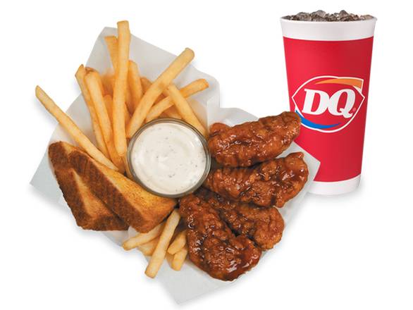 4 Pc -Combo- Honey BBQ Sauced & Tossed Ck Strip Basket