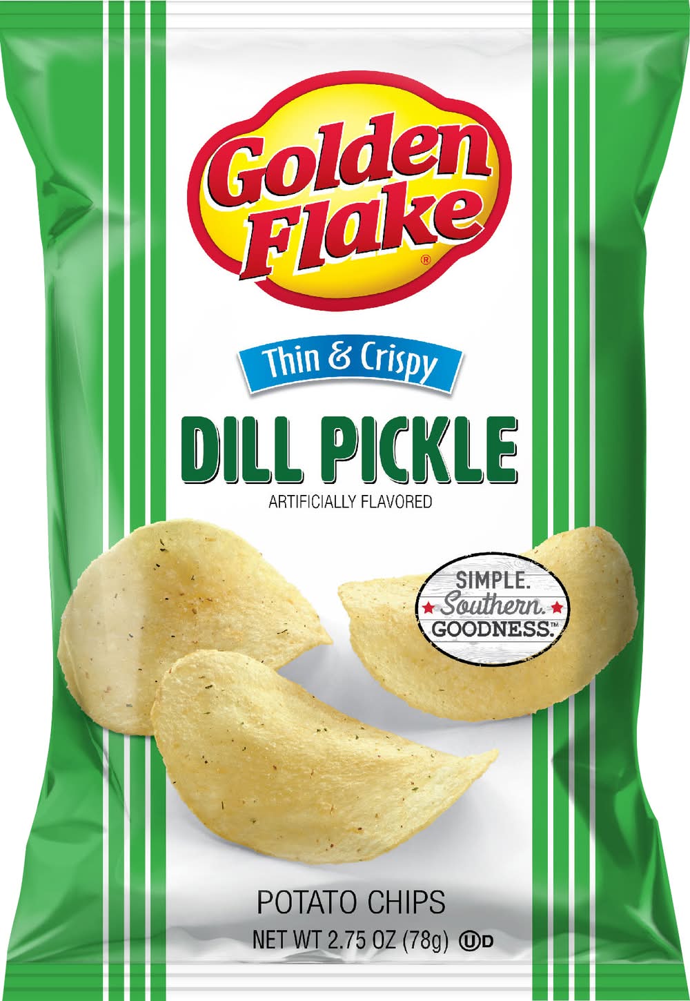 Golden Flake Thin & Crispy Dill Pickle Potato Chips (2.75 oz)
