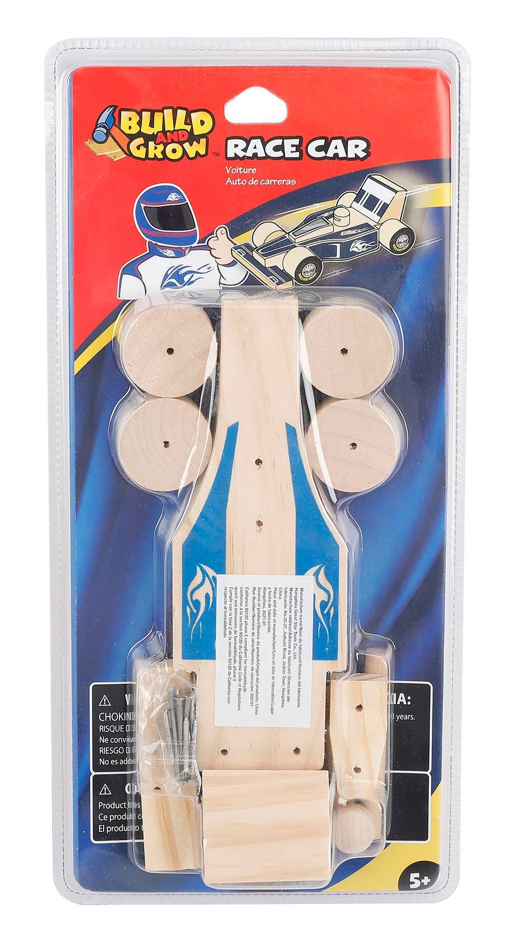 Build and Grow Kid's Beginner Open-Wheel Race Car Project Kit | 64576