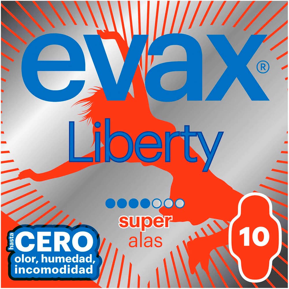 Evax - Pensos higiénicos liberty super abas, 10 unidades
