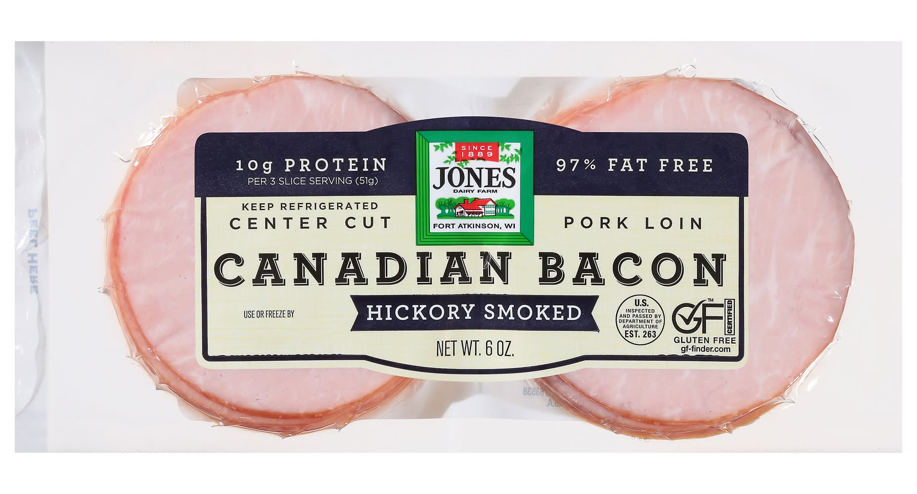 Jones Dairy Farm Hickory Smoked Canadian Bacon (6 oz)