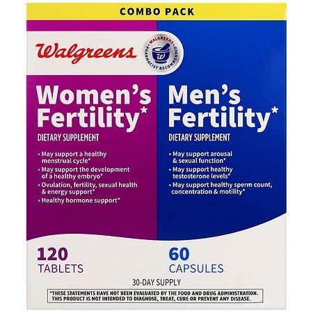 Walgreens Womens Fertility Tablets & Mens Fertility Capsules Combo pack (120 ct)