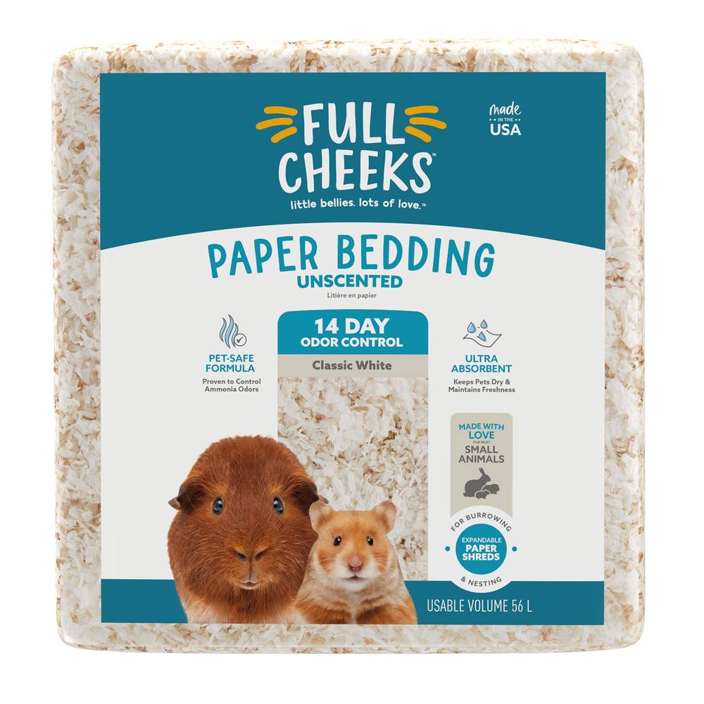 Full Cheeks Odor Control Small Pet Paper Bedding (56 l/classic white )