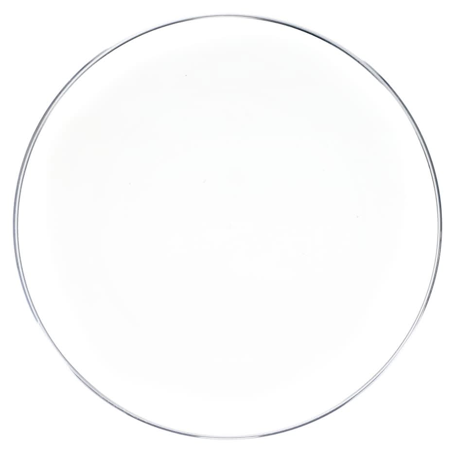 Clear and Silver Rim Charger Plates, 13 in.