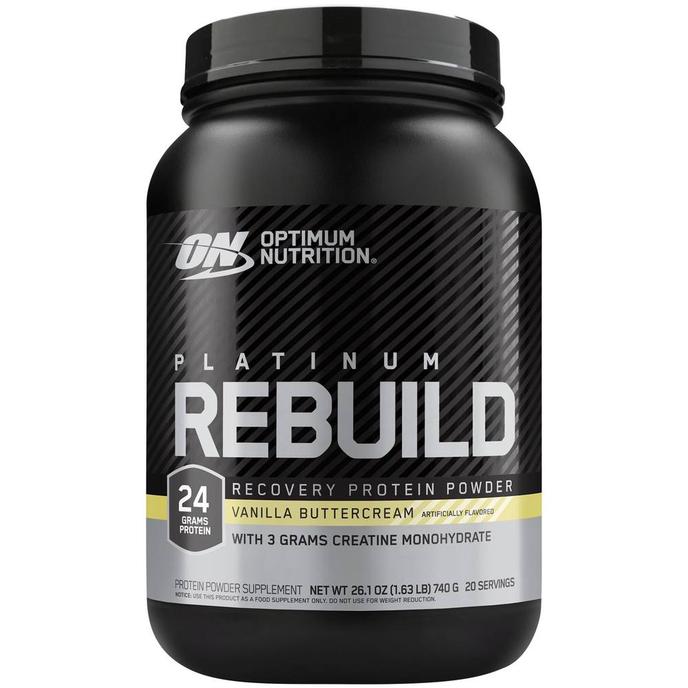 Optimum Nutrition Platinum Rebuild Recovery Protein Powder (26.1 oz) (vanilla-buttercream)