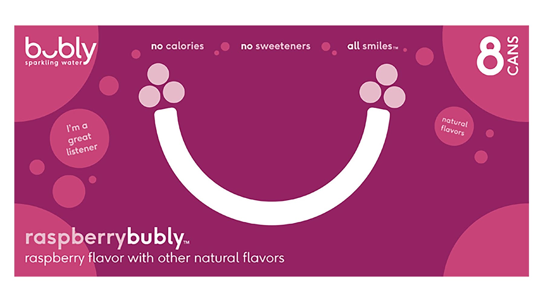 bubly Sparkling Water, Raspberry (8 x 12 fl oz)