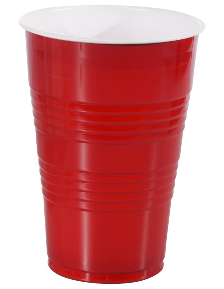 Homeline Plastic Party Cups 16 oz, Red (100 ct)