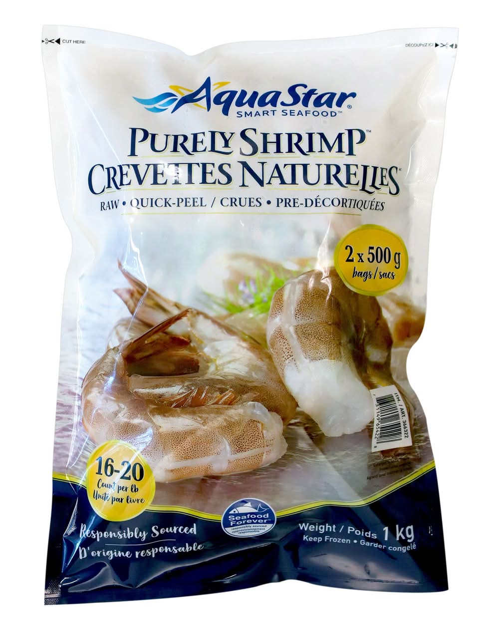 Crevettes Blanche 16 20 12/1Kg / Raw White Shrimp 16/20 12/1Kg