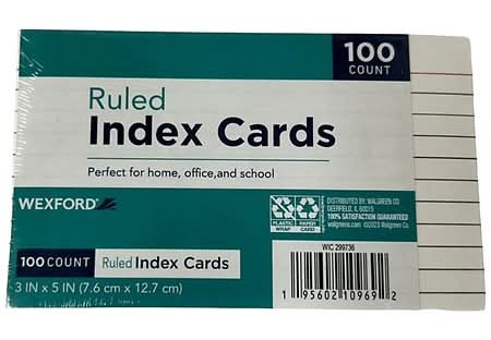 Wexford Ruled Index Cards, 3 In x 5 In (100 ct)
