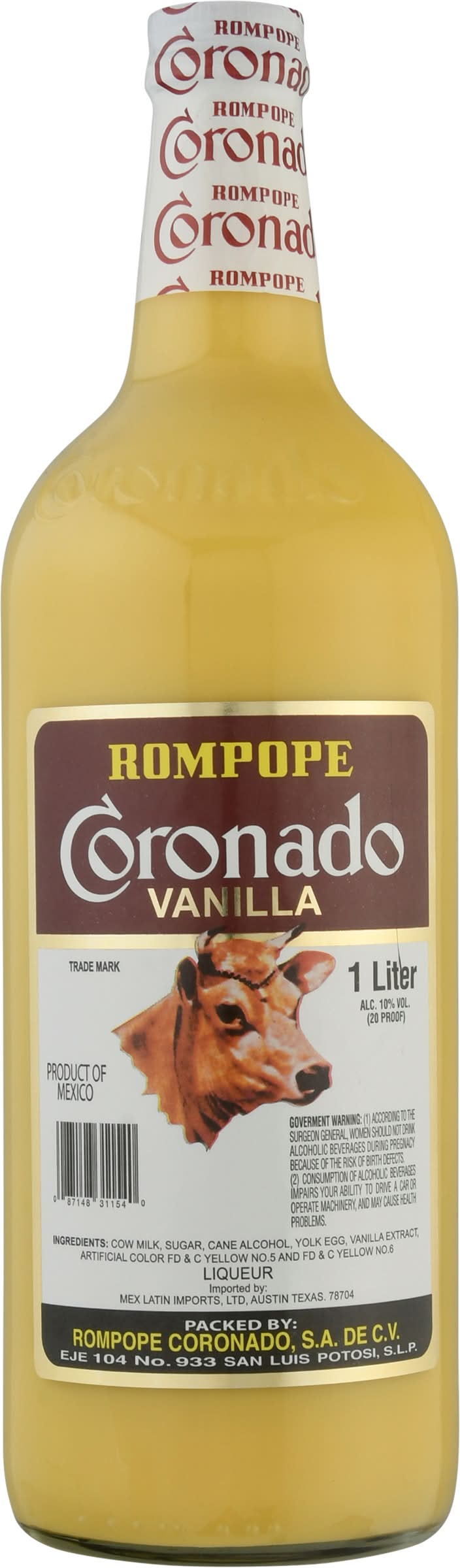 Rompope Coronado Vanilla Liquer (1 L)