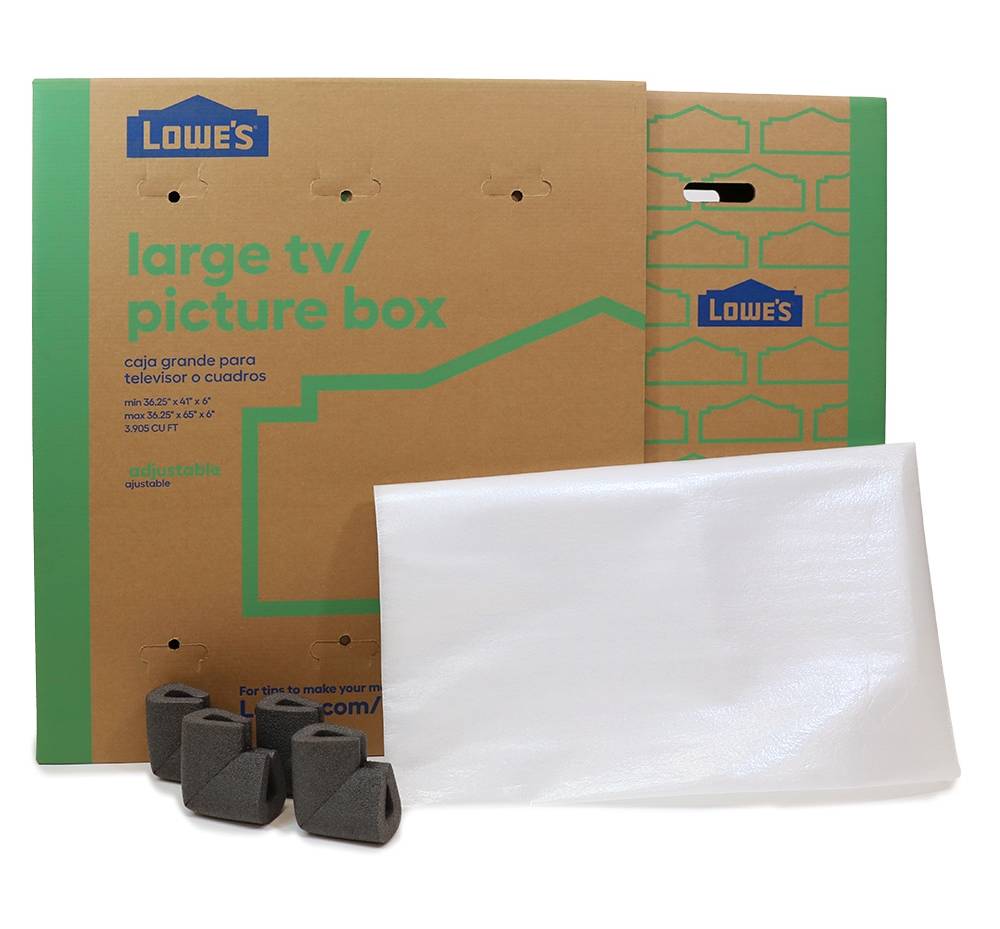 Lowe's 36.25-in W x 41-in H x 6-in D Large Cardboard Television Moving Box with Handle Holes | 4083517