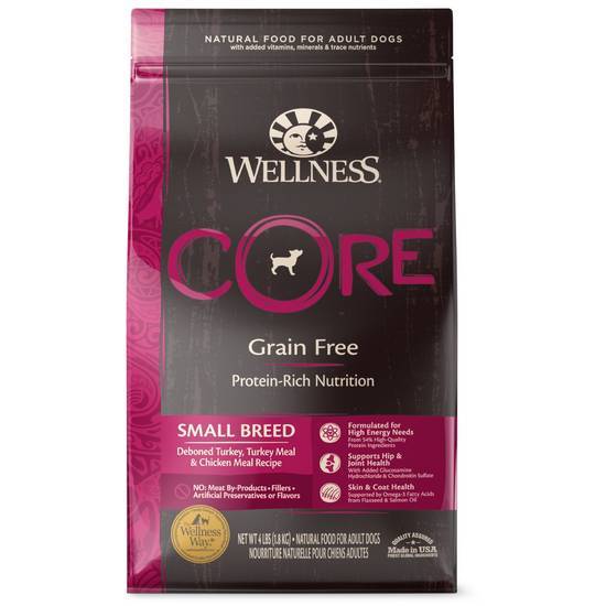Wellness Core Natural Grain Free Small Breed Health Recipe Dry Dog Food (4 lbs)