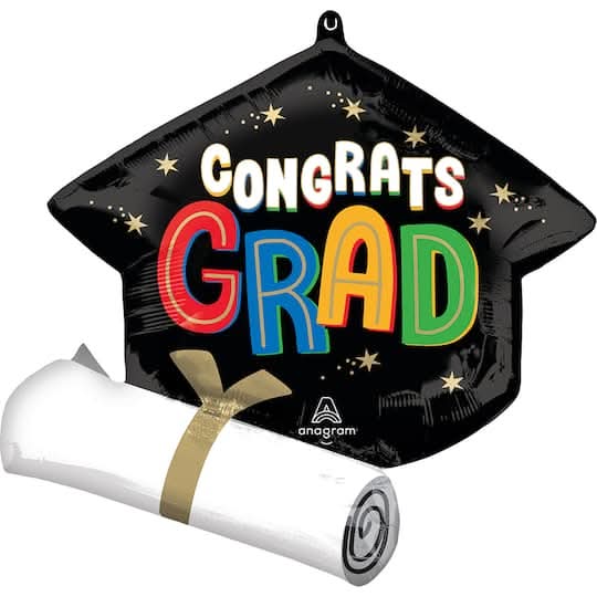 Inflated 25" Bright Future Grad Foil Balloon