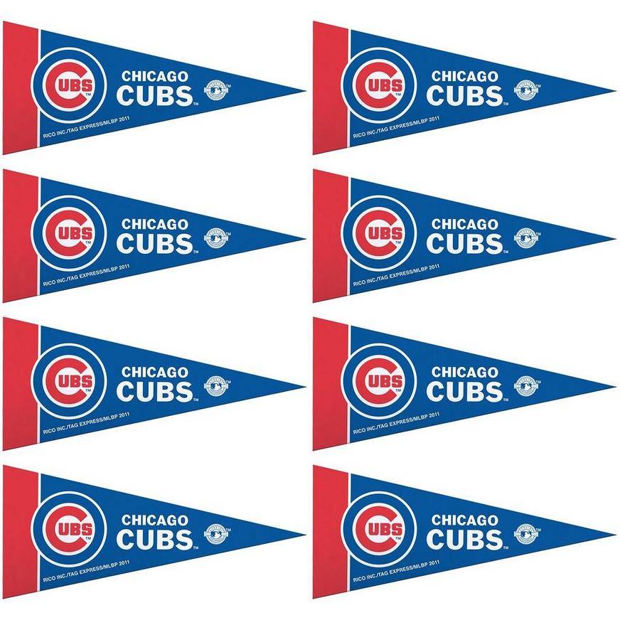 Mini Chicago Cubs Pennant Flags 8ct