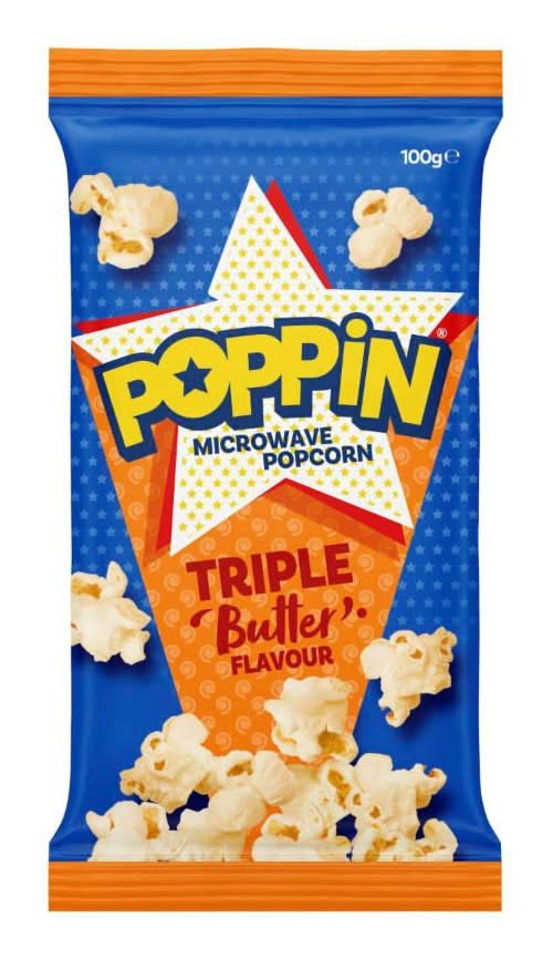 Poppin Microwave Popcorn, Butter (100g)
