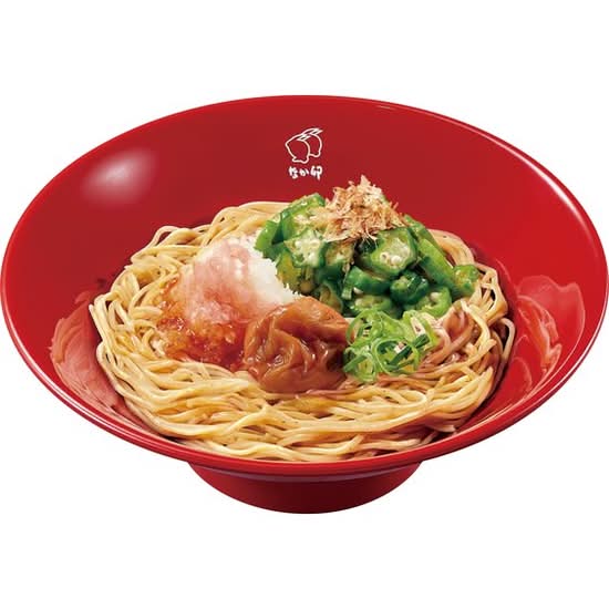 かつお節オクラ梅おろしそば Cold Soba w/Pickled Plum, Grated Radish, Okra & Bonito Flakes