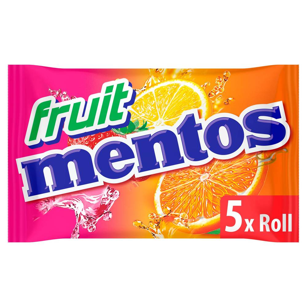Mentos Fruit Chewy Dragees Rolls 5x38g
