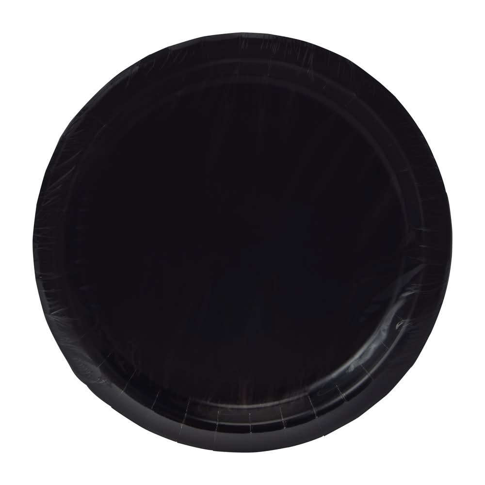 Black Solid Paper Plates Black