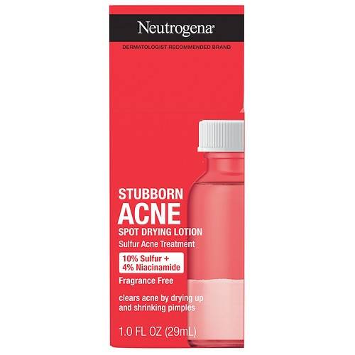 Neutrogena Stubborn Acne Spot Drying Treatment, 10% Sulfur + 4% Niacinamide - 1.0 fl oz