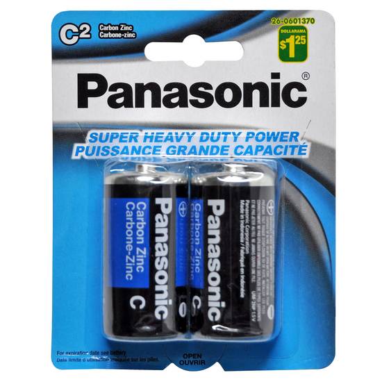 Panasonic C Carbon Zinc Batteries, 2 Pack (C 2 Pack)