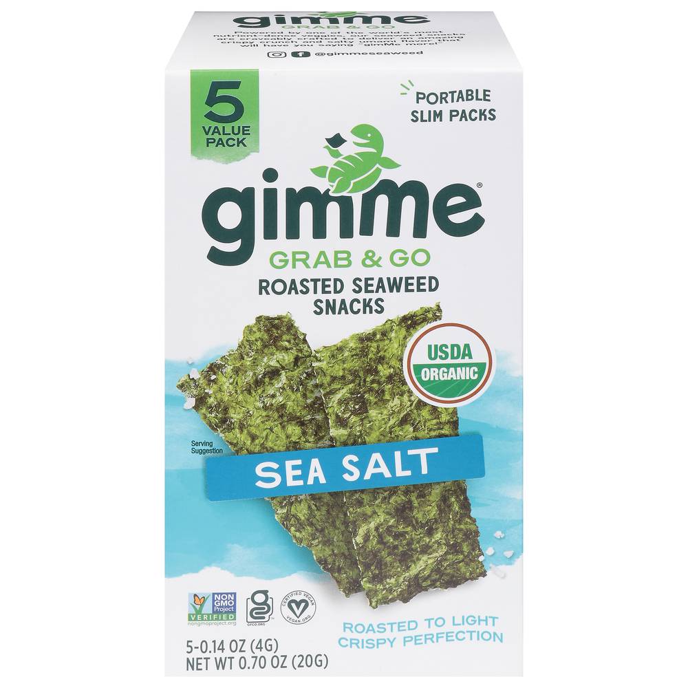 Gimme Grab & Go Roasted Seaweed Snacks (5 ct) (sea salt)