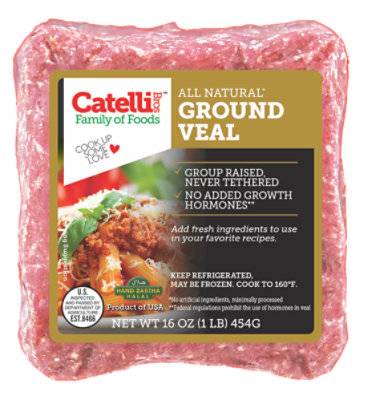 Catelli Brothers 80% Lean Ground Veal 20% Fat - 16 Oz