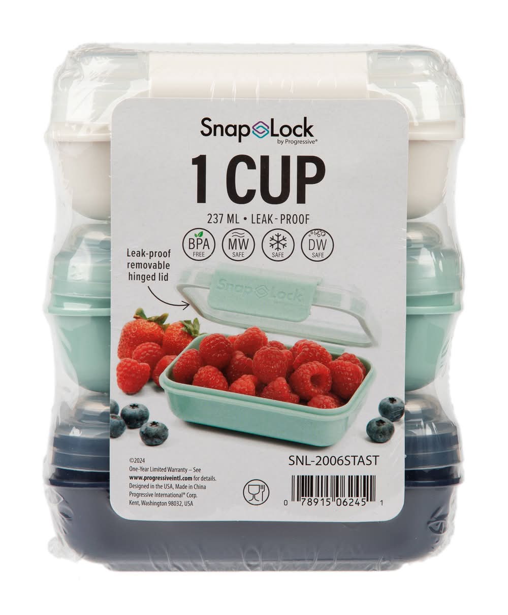 SnapLock 1 Cup Internat Rectangular Food Storage Container (3 ct)