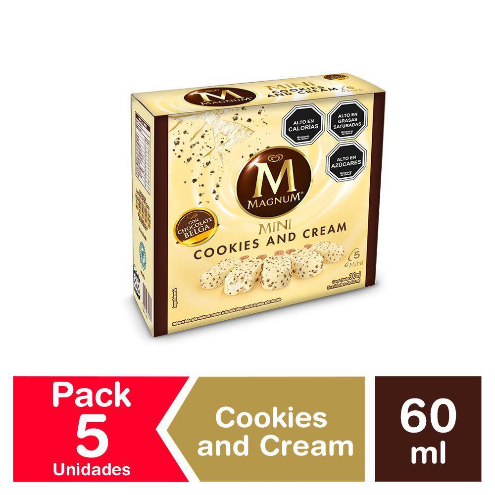 Bresler · Helado magnum mini cookies and cream (5 un)