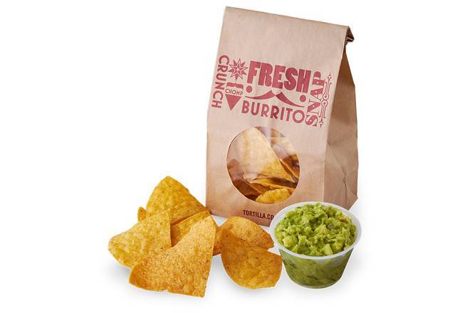 Bag of Tortilla Chips with Guacamole