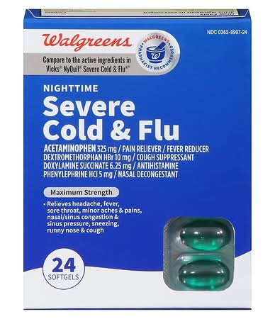 Walgreens Nighttime Severe Cold & Flu Relief Softgels