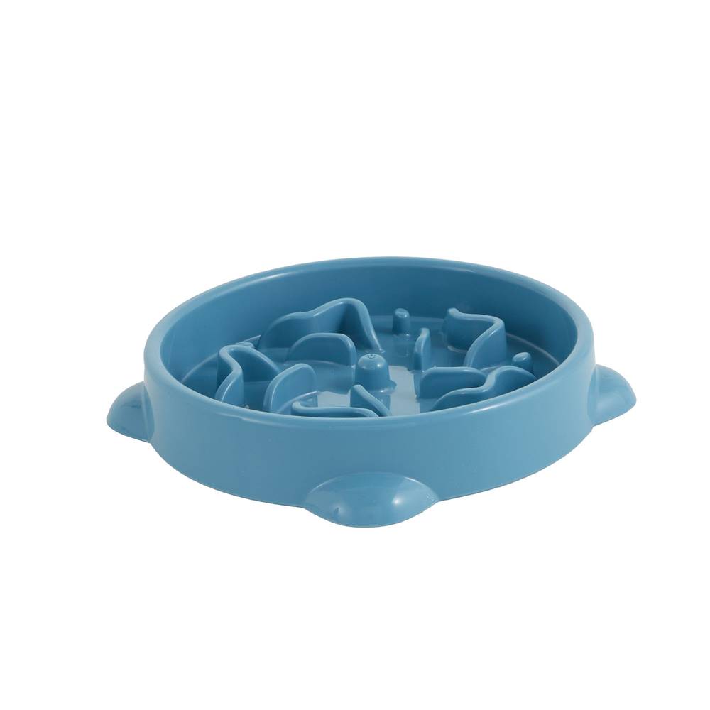 Whisker City Slow-Feeder Cat Bowl, Blue