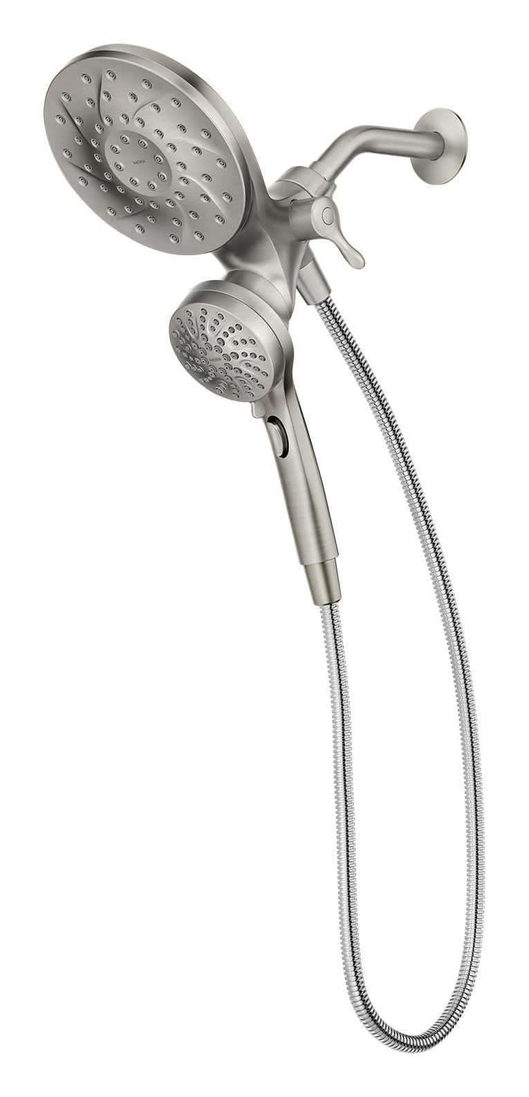 Moen Engage Magnetix 6.0 -Spray Spot Resist Brushed Nickel 6.5-in Round Rain Shower Head with Handheld Combo 1.75 GPM