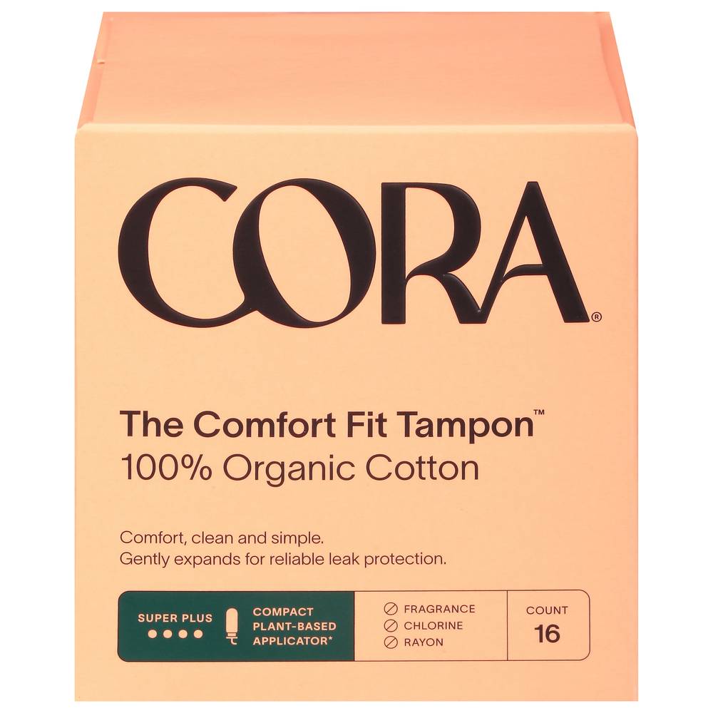 Cora Organic Super Plus Cotton Tampons (16 ct)