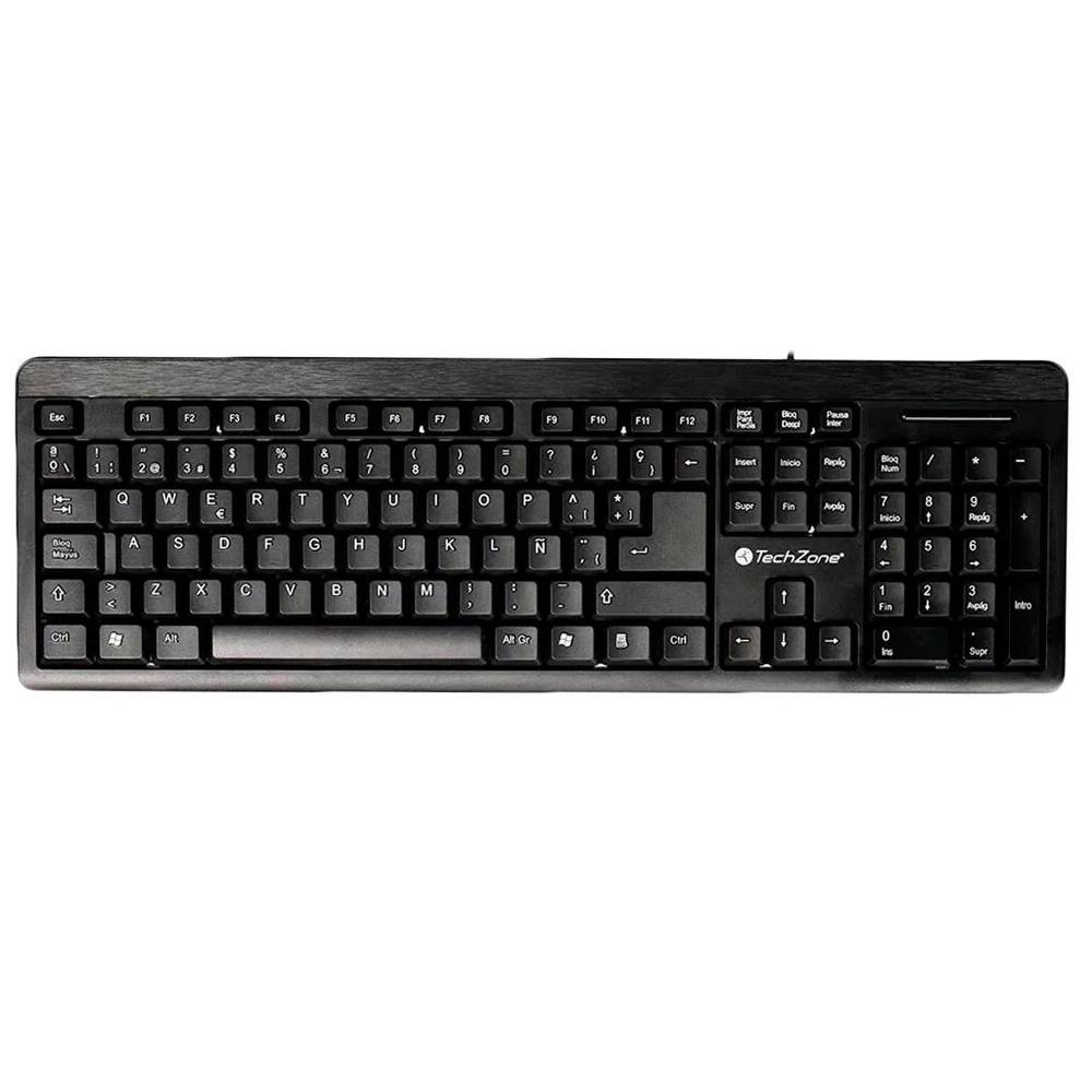 Techzone teclado alambrico negro (1 pieza)